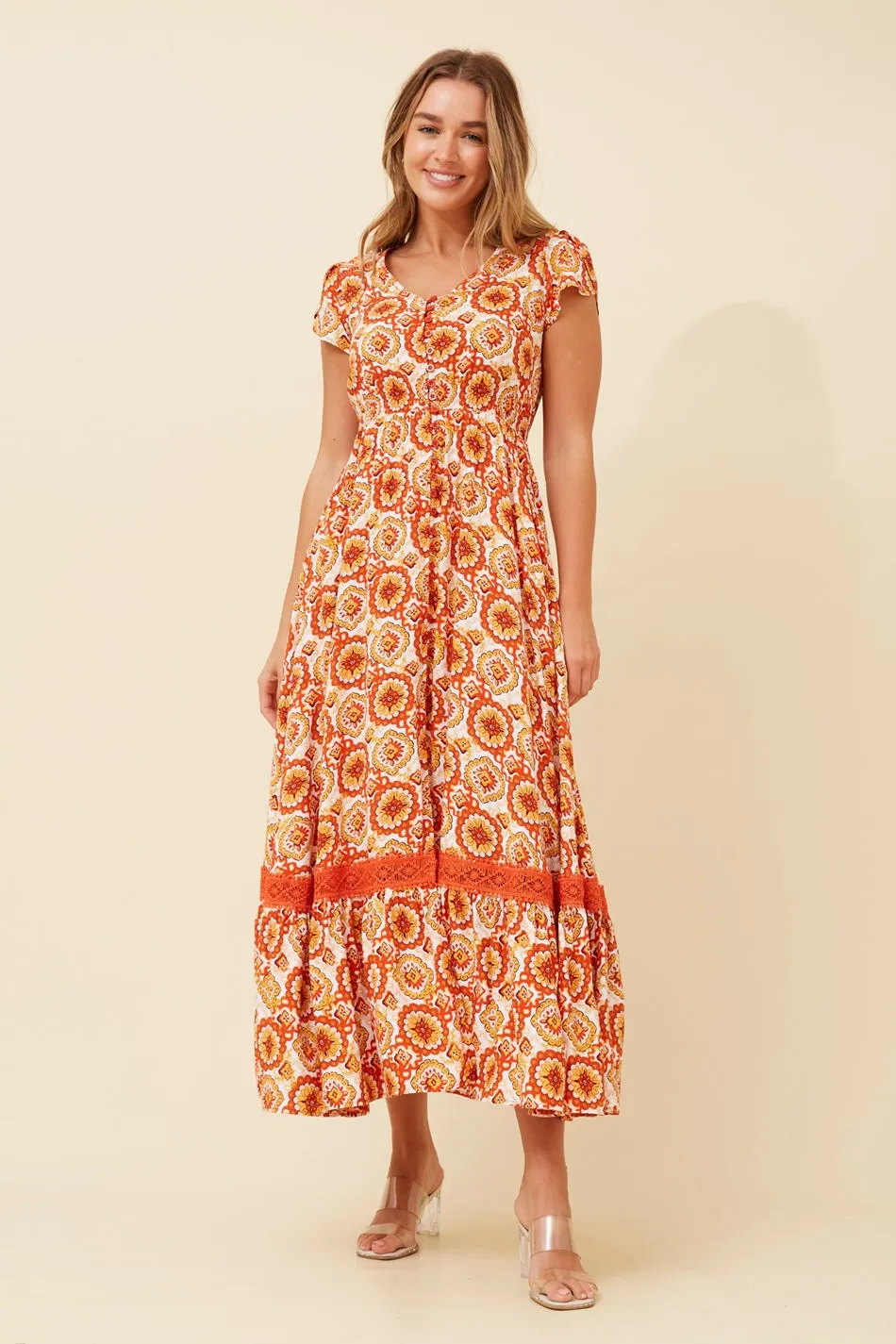MOROCCO FLORAL MAXI DRESS