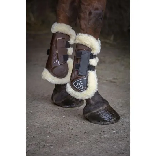 Norton XTR Fleece Velcro Tendon Boots Brown