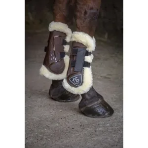 Norton XTR Fleece Velcro Tendon Boots Brown