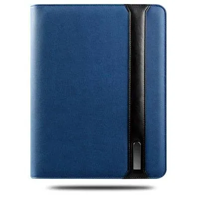 Notebook padfolio with 5000 mAh wire/wireless charging power mobile cellphone bag notepad