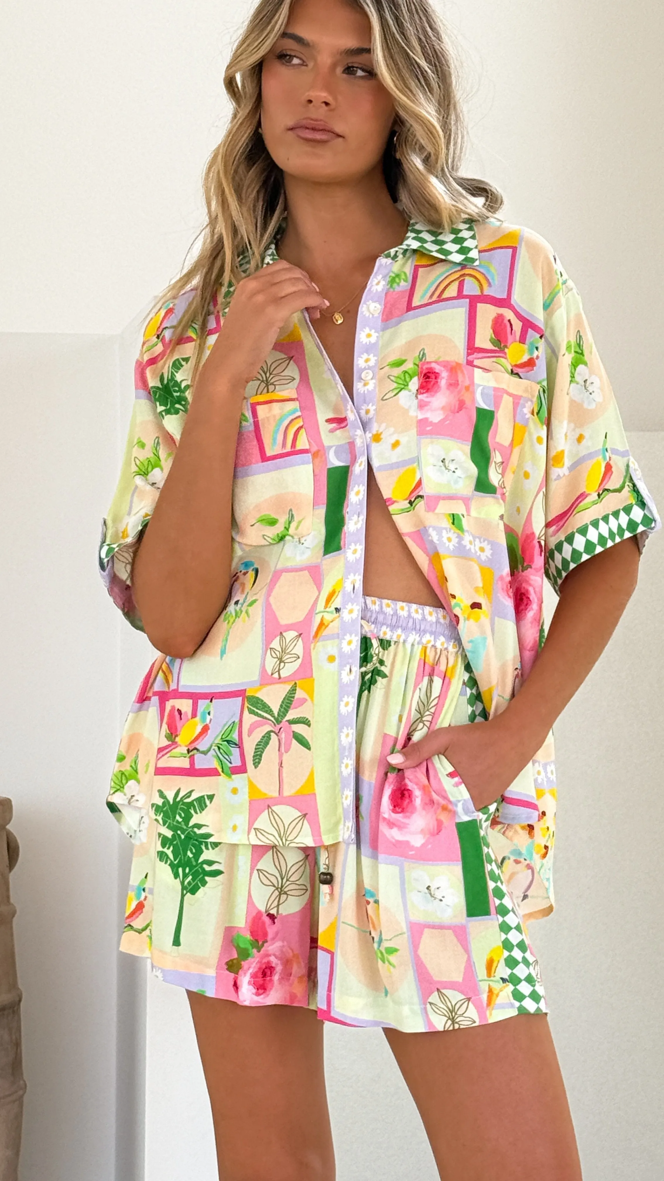 Nylah Shirt - Rose Print