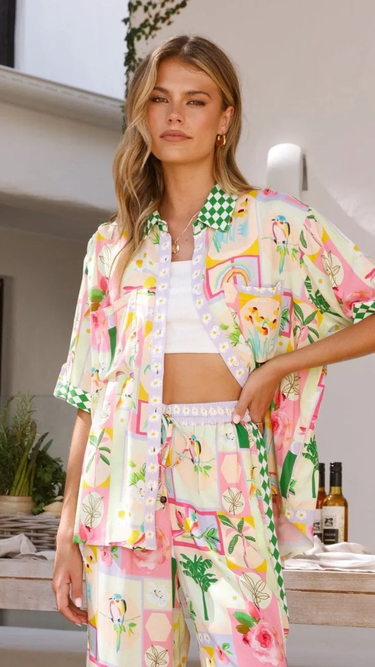 Nylah Shirt - Rose Print