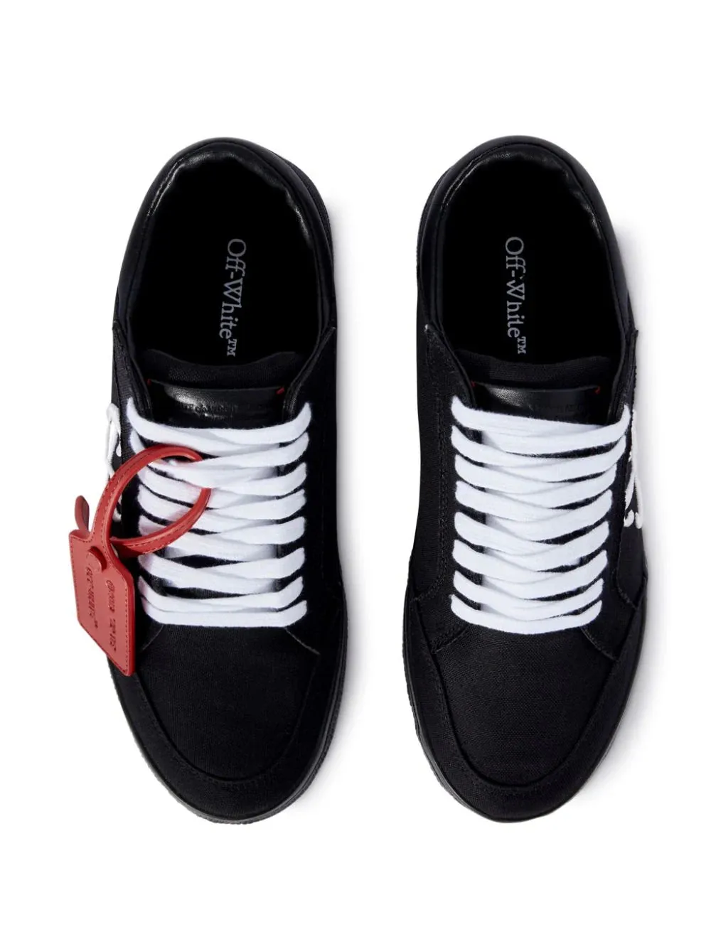 Off-White Vulcanized Contrasting-tag Canvas Black Sneakers