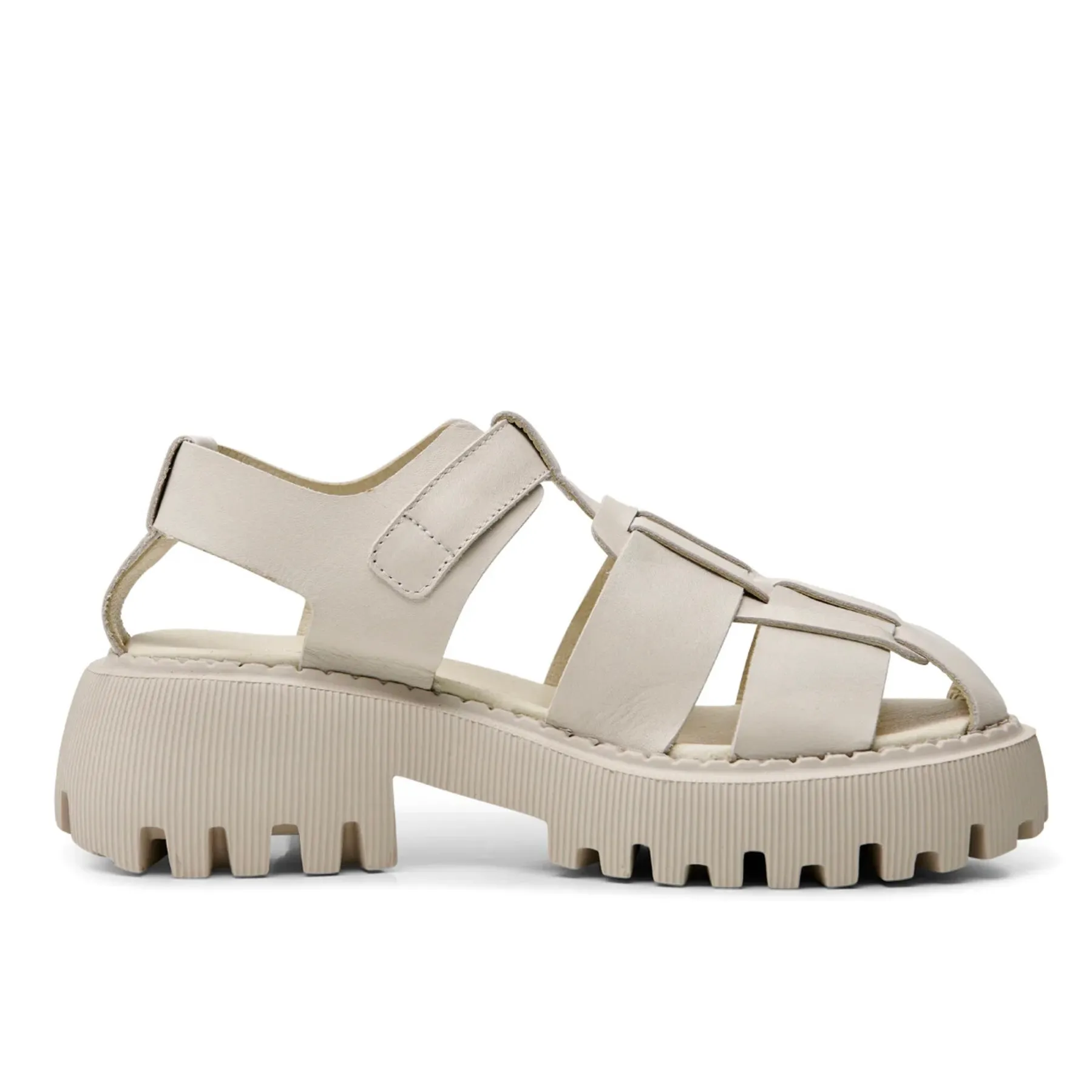 Posey Fisherman Off White Leather Sandal