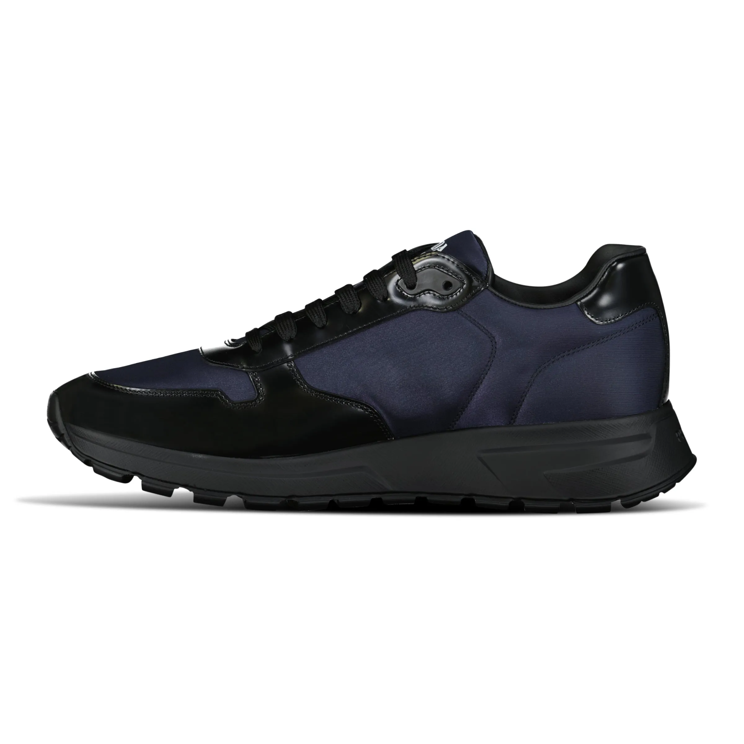 Prada Prax 01 Re-Nylon Leather Sneakers Navy & Black