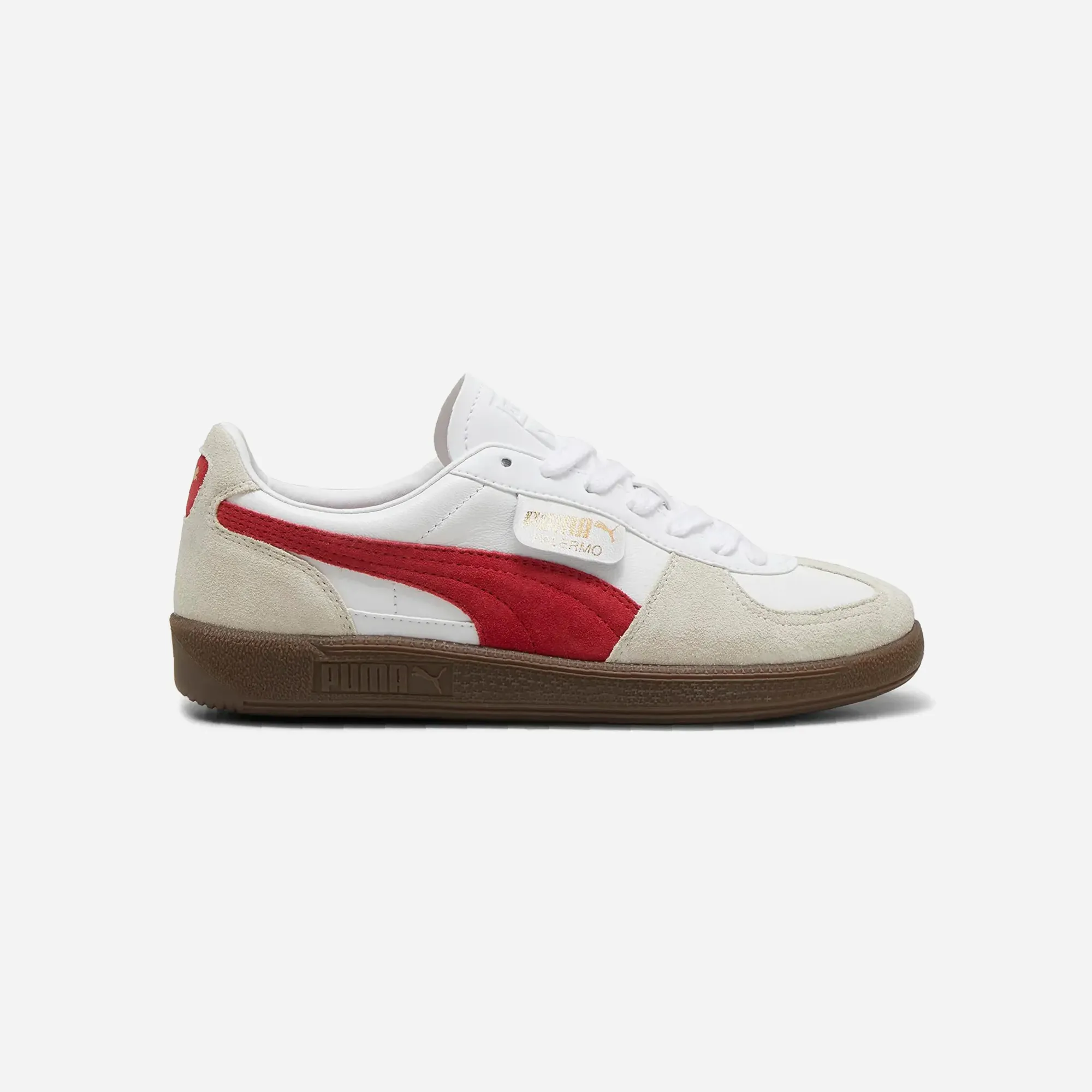 PUMA PALERMO LTH UNISEX SNEAKERS WHITE-VAPOR GRAY-CLUB RED