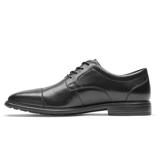Rockport Men's Dressports Work Cap Toe Oxford, Black, 10.5