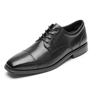 Rockport Men's Dressports Work Cap Toe Oxford, Black, 10.5