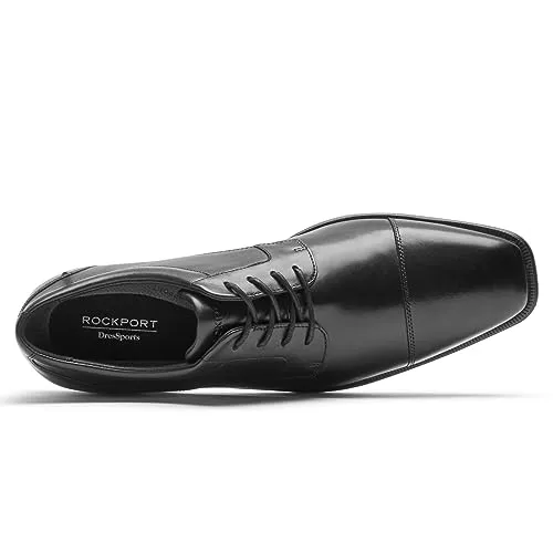 Rockport Men's Dressports Work Cap Toe Oxford, Black, 10.5