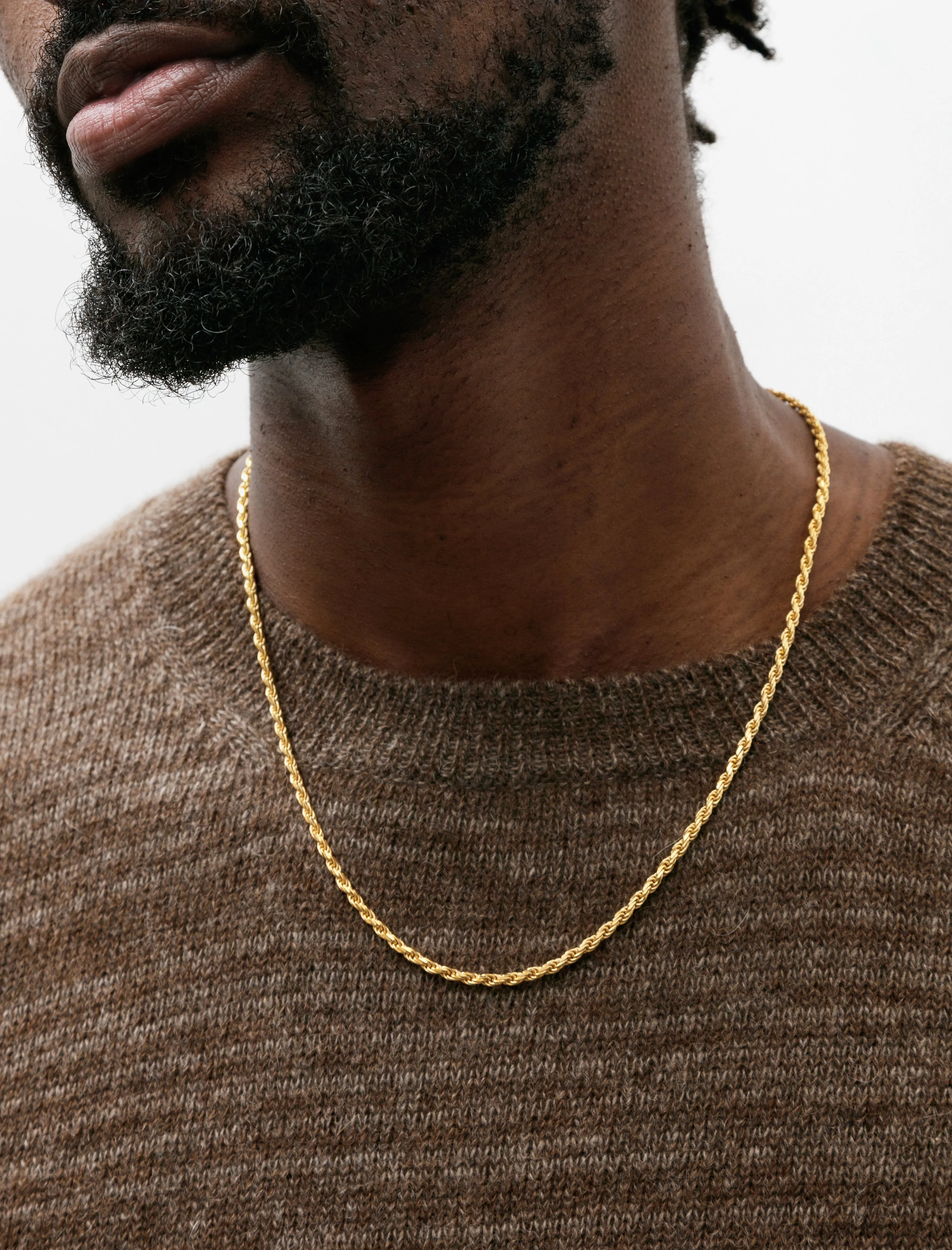Rope Necklace Thick Polished Gold