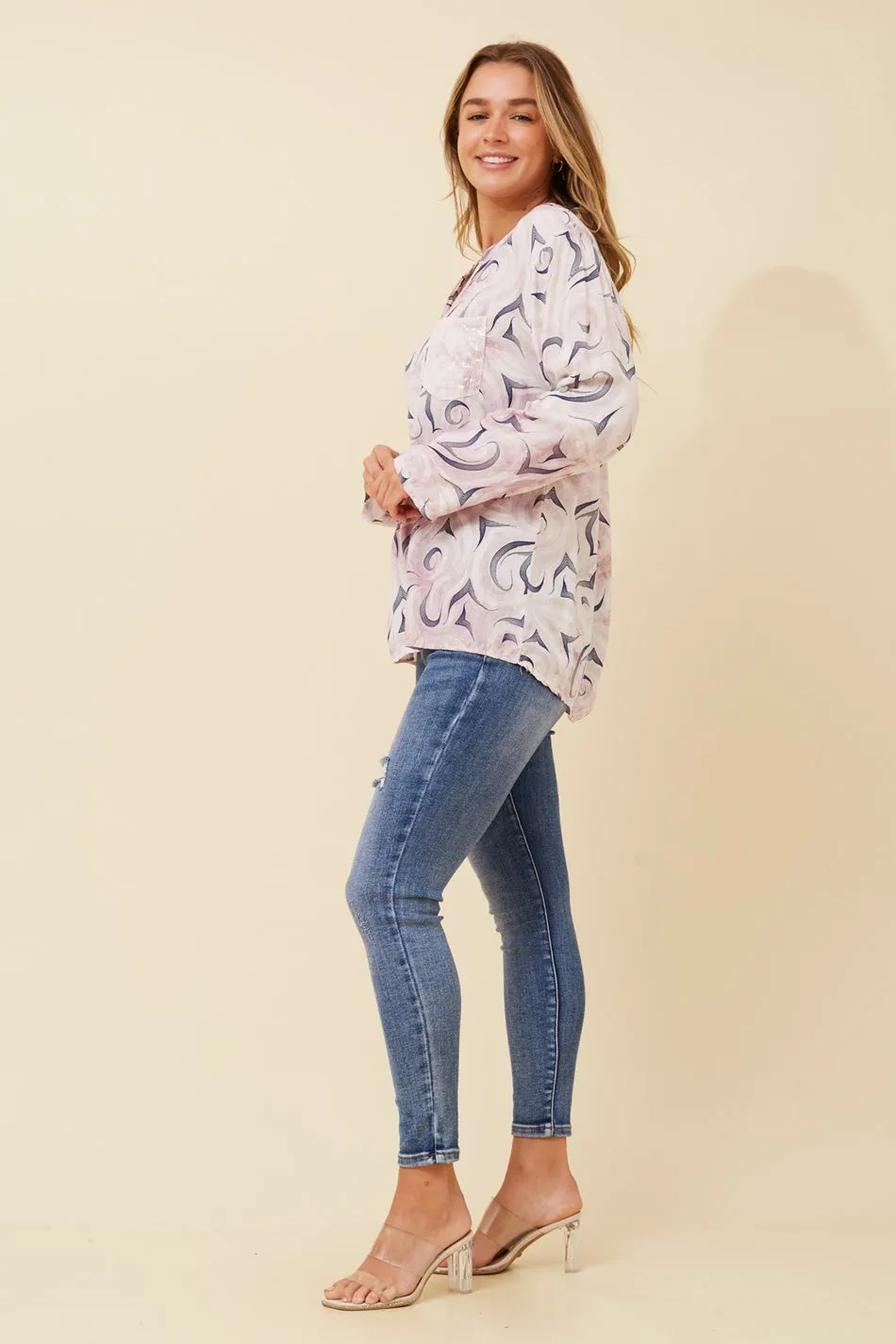 ROSETTA ABSTRACT PRINT TOP