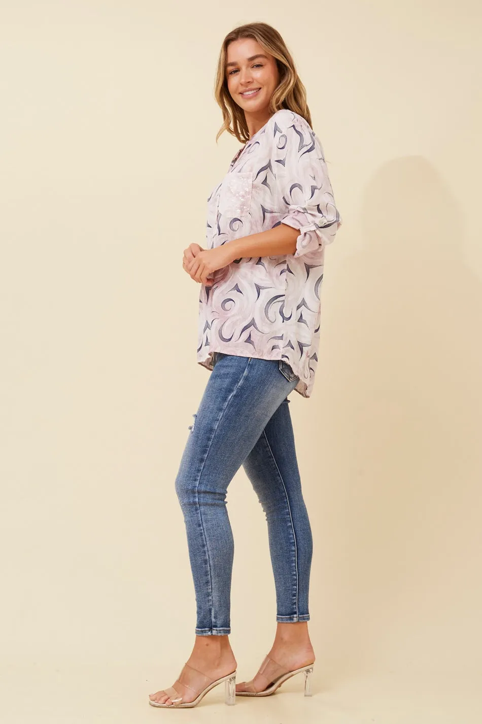 ROSETTA ABSTRACT PRINT TOP