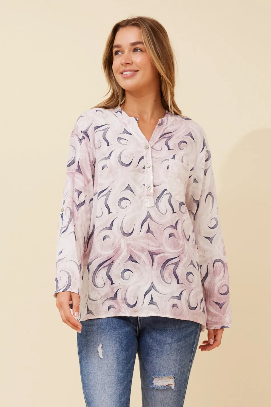ROSETTA ABSTRACT PRINT TOP