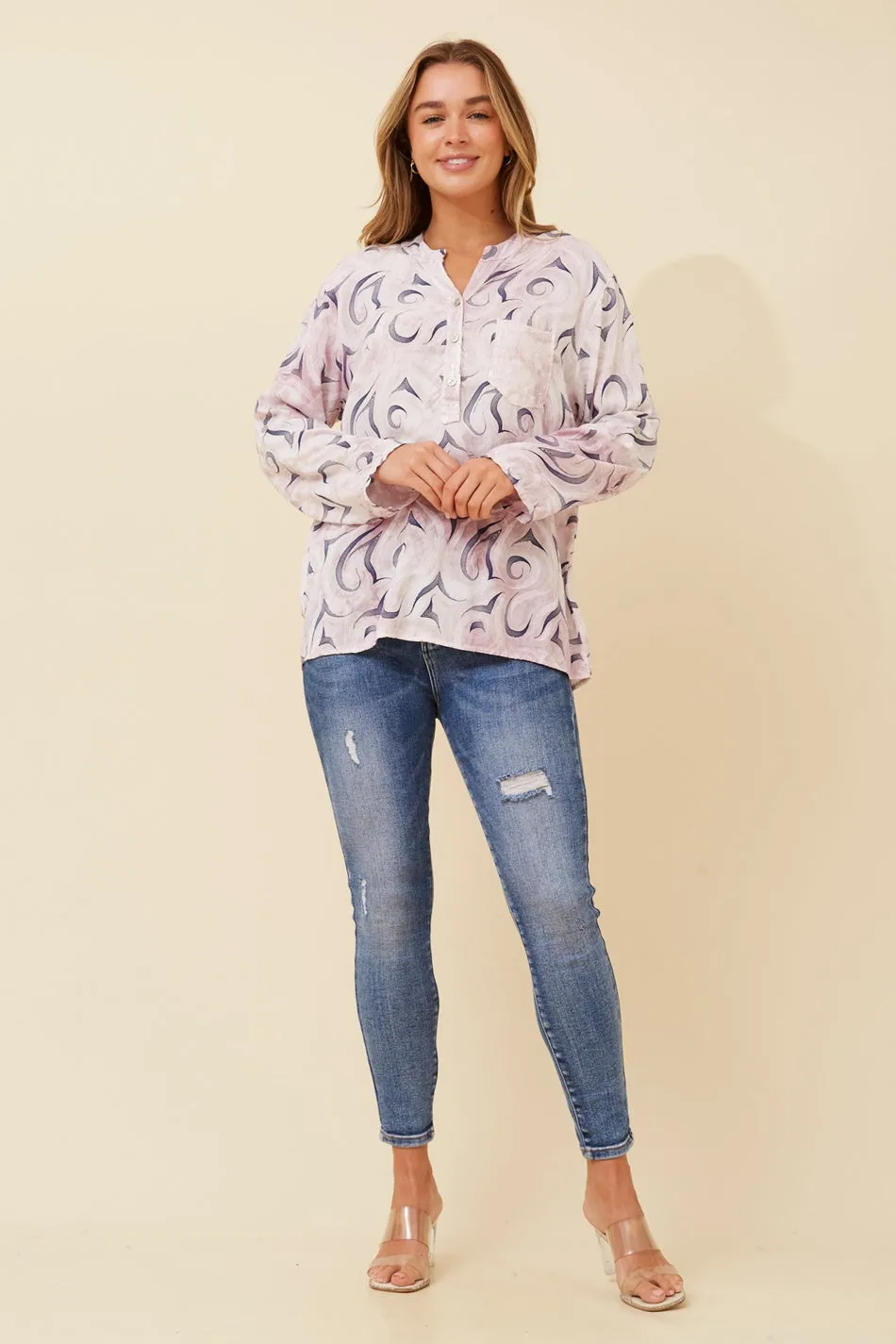 ROSETTA ABSTRACT PRINT TOP