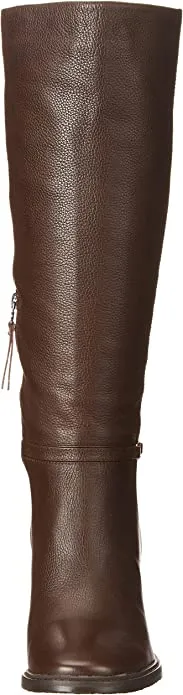 Sam Edelman Elsy Sable Brown Rounded Toe Stacked Block Heel Knee High Boots