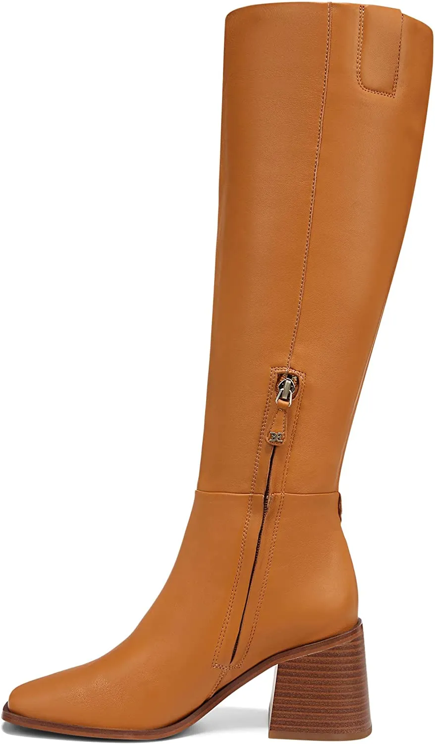 Sam Edelman Wade Stacked Heel Squared Toe Wide Calf Knee High Fashion Boots