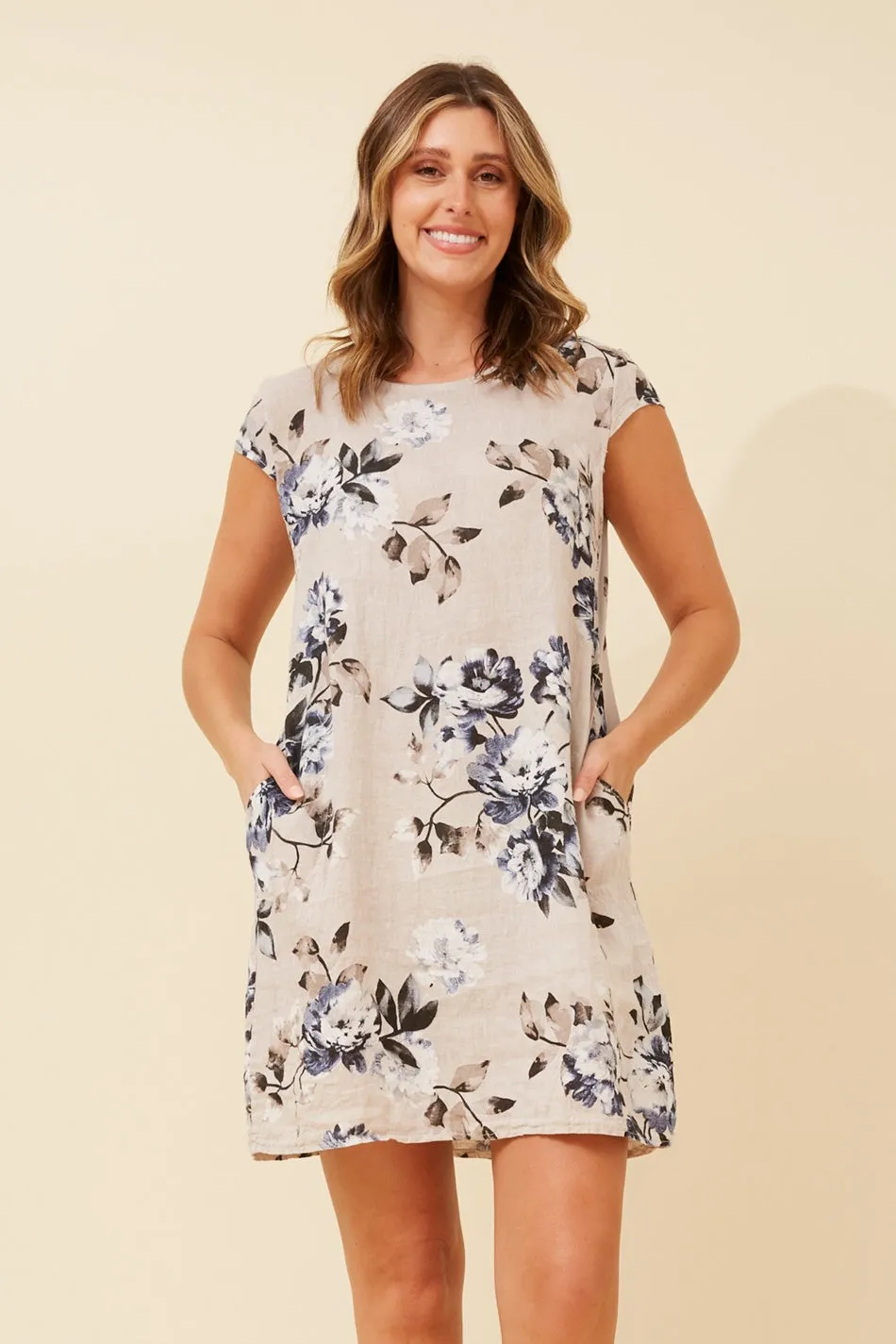 SISLEY FLORAL LINEN DRESS