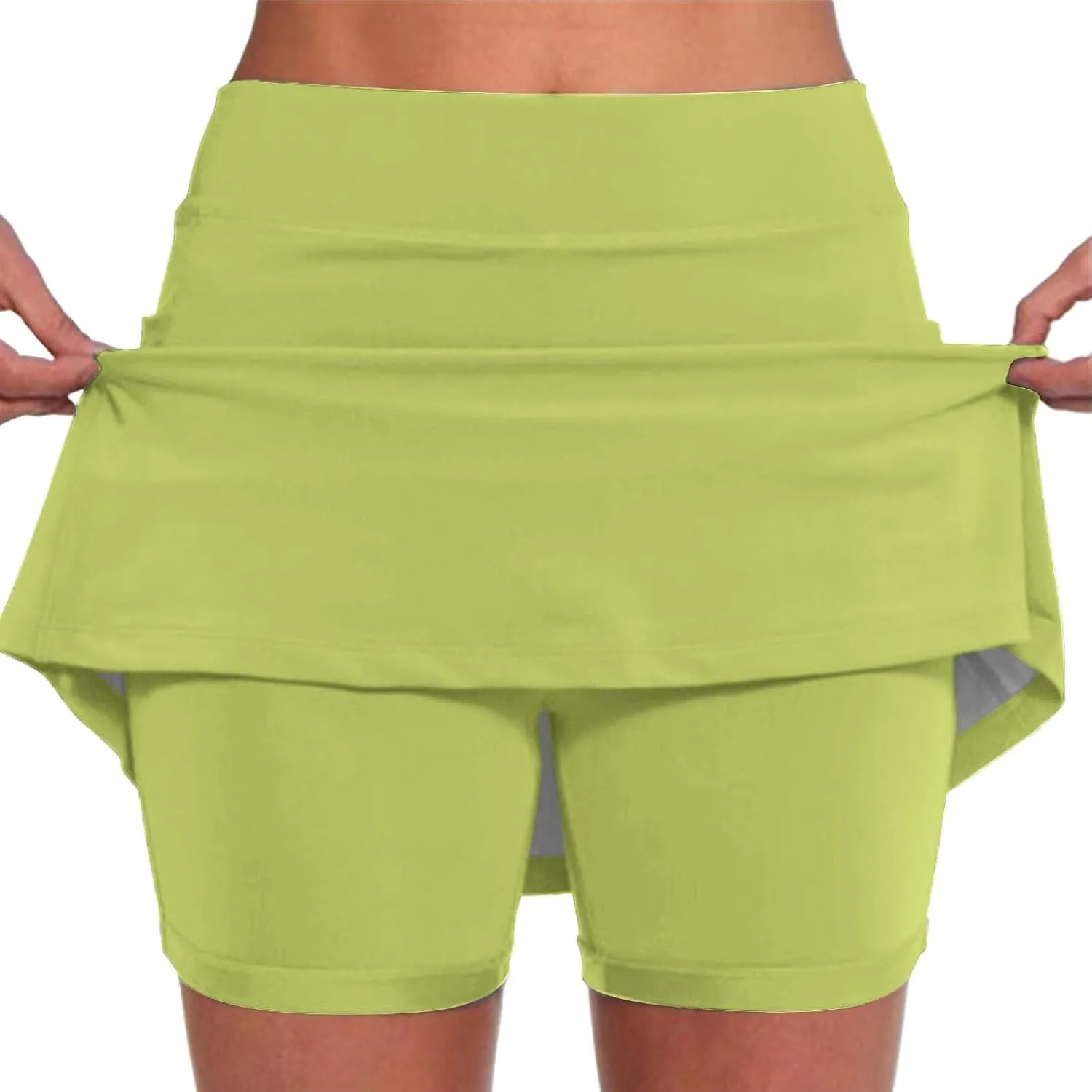 Skorts for Women with Pockets Tummy Control High Waist Yoga Short Pants Summer Dressy Casual Athletic Sports Skirt