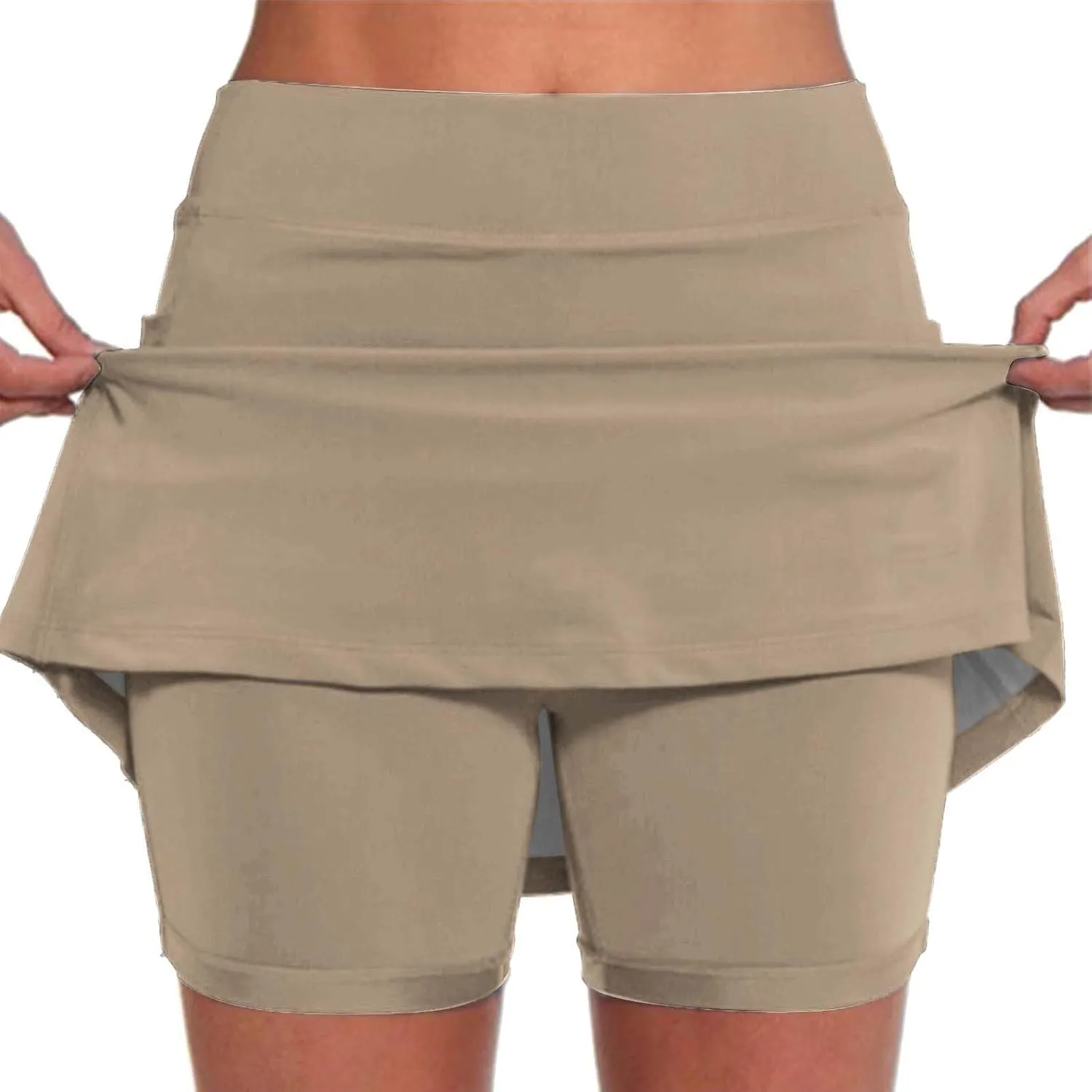 Skorts for Women with Pockets Tummy Control High Waist Yoga Short Pants Summer Dressy Casual Athletic Sports Skirt