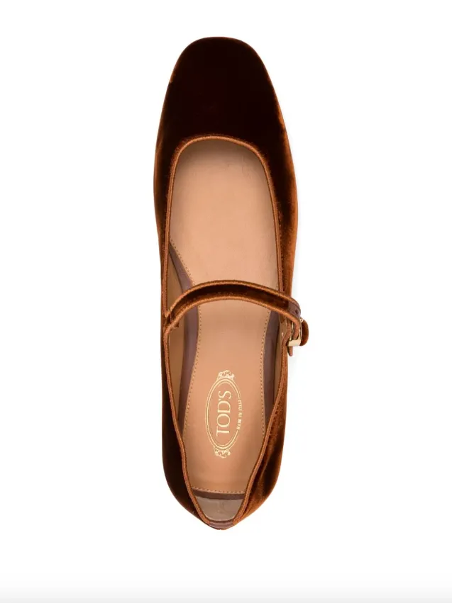 Tod's velvet ballet flats