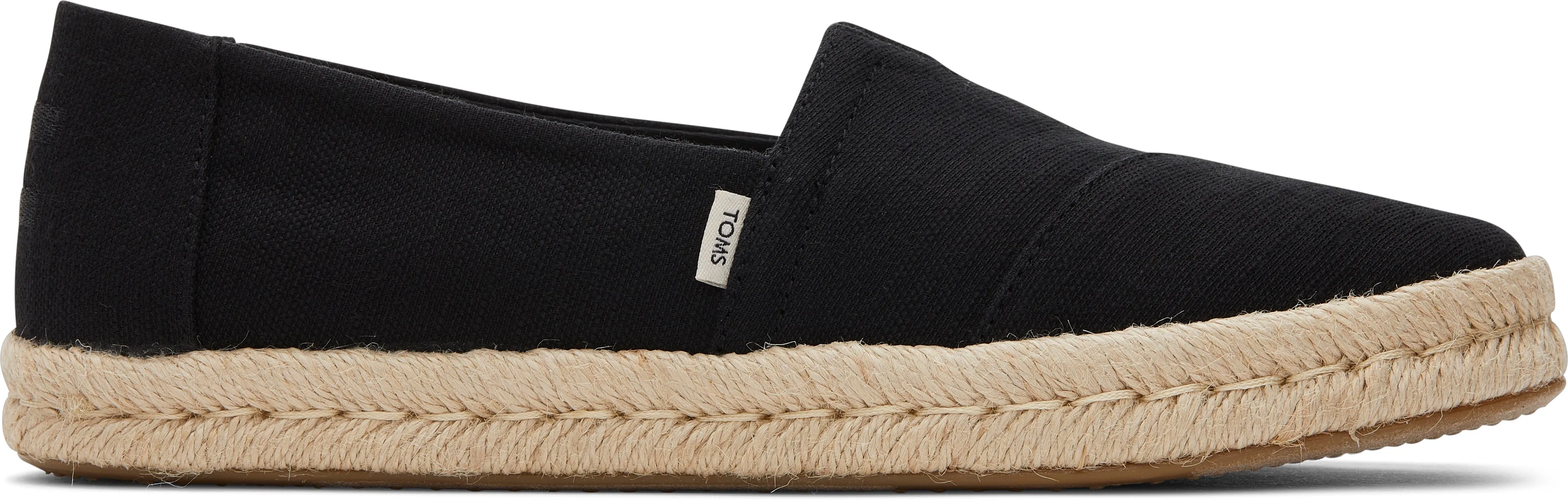 Toms Women Alpargata Rope 2.0 Black Recycled Cotton Slubby
