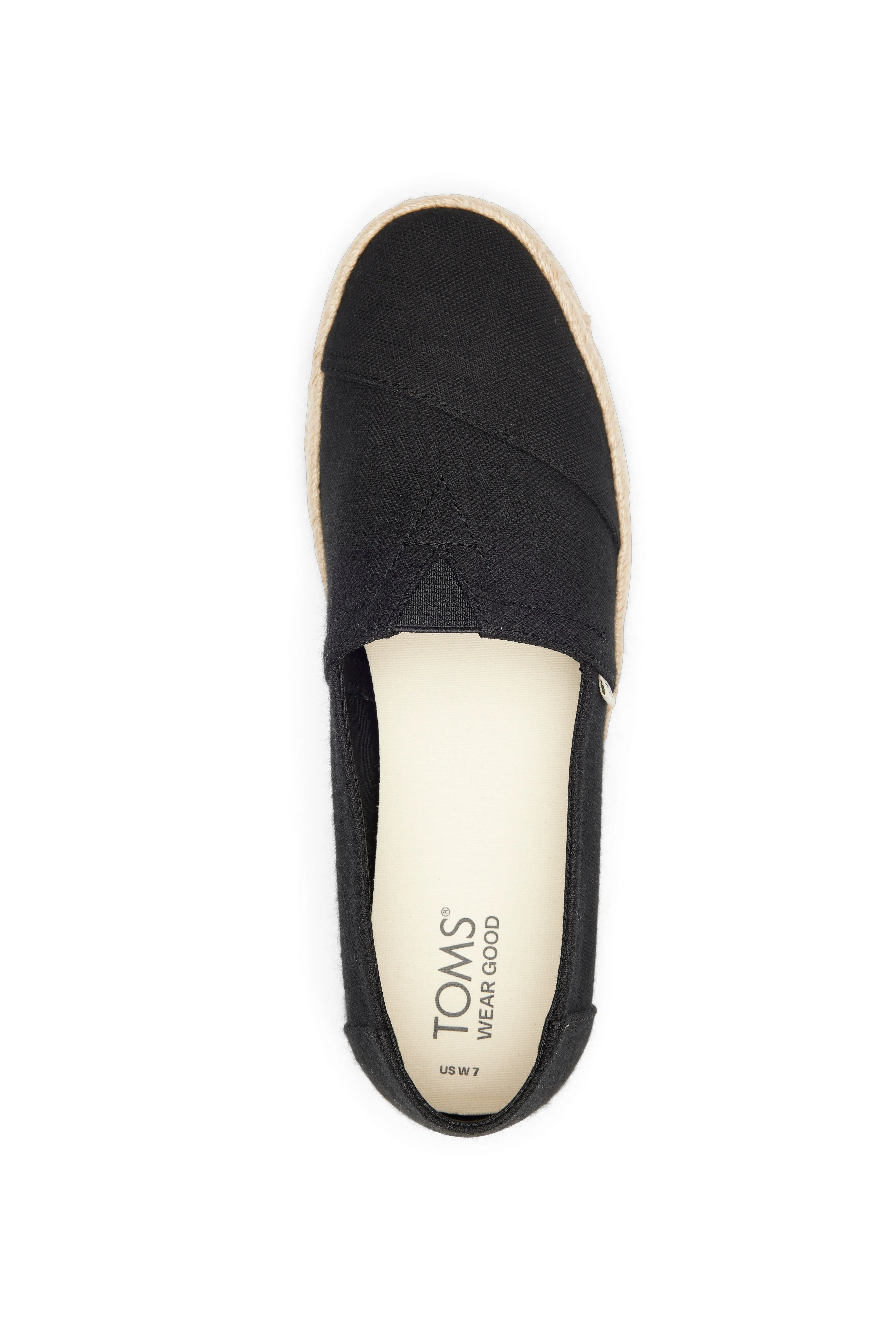 Toms Women Alpargata Rope 2.0 Black Recycled Cotton Slubby
