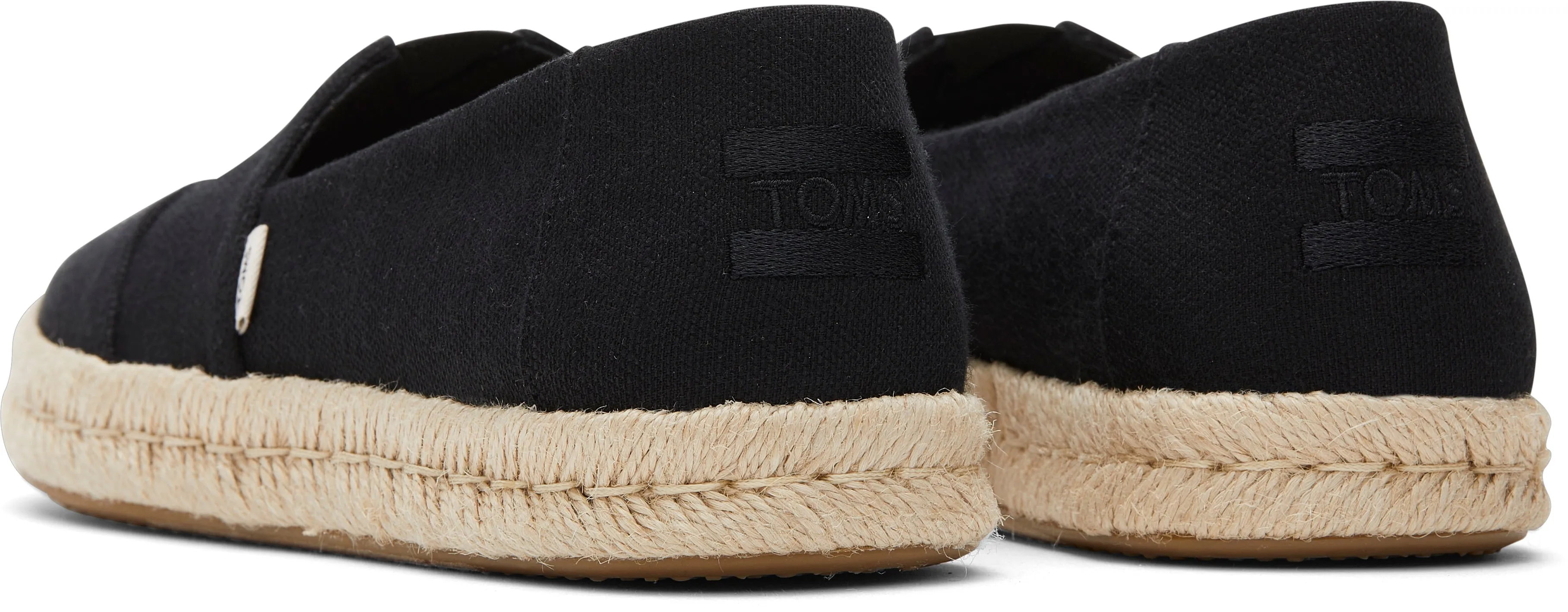Toms Women Alpargata Rope 2.0 Black Recycled Cotton Slubby