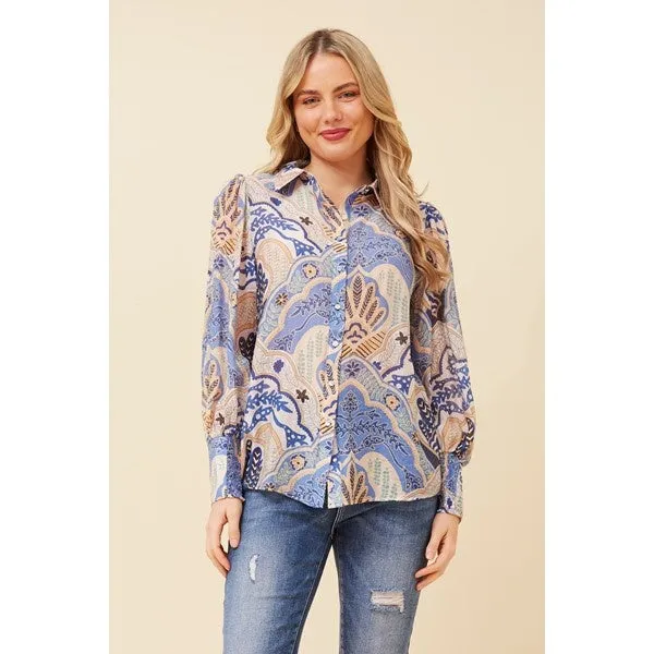 VELLE ABSTRACT PRINT SHIRT