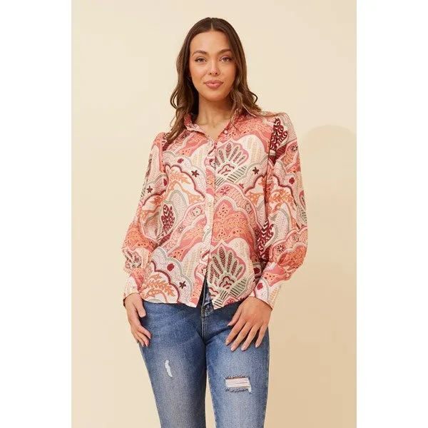 VELLE ABSTRACT PRINT SHIRT