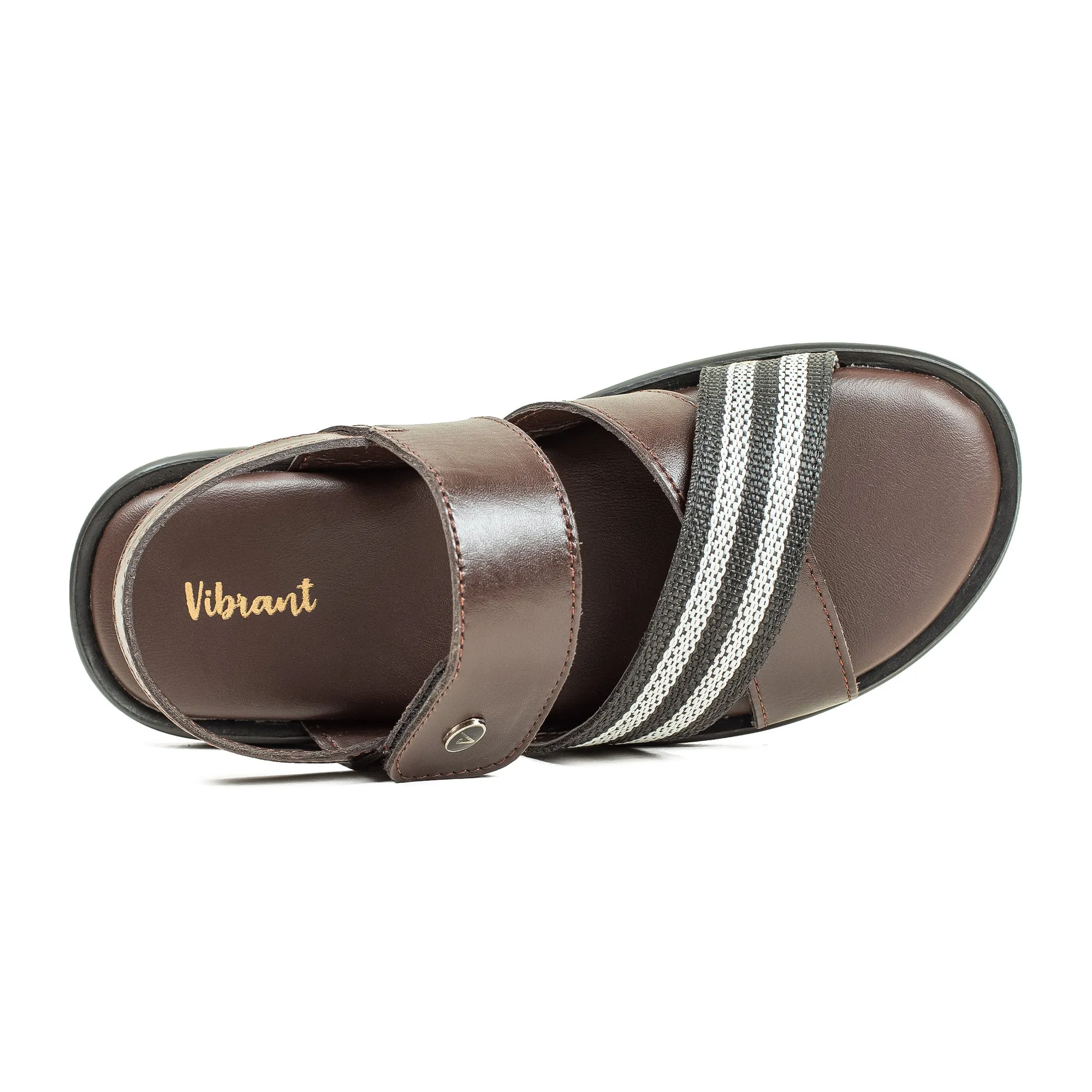 Vibrant Children's Sandal - Brown Synthetic Leather, Lightweight PU Sole