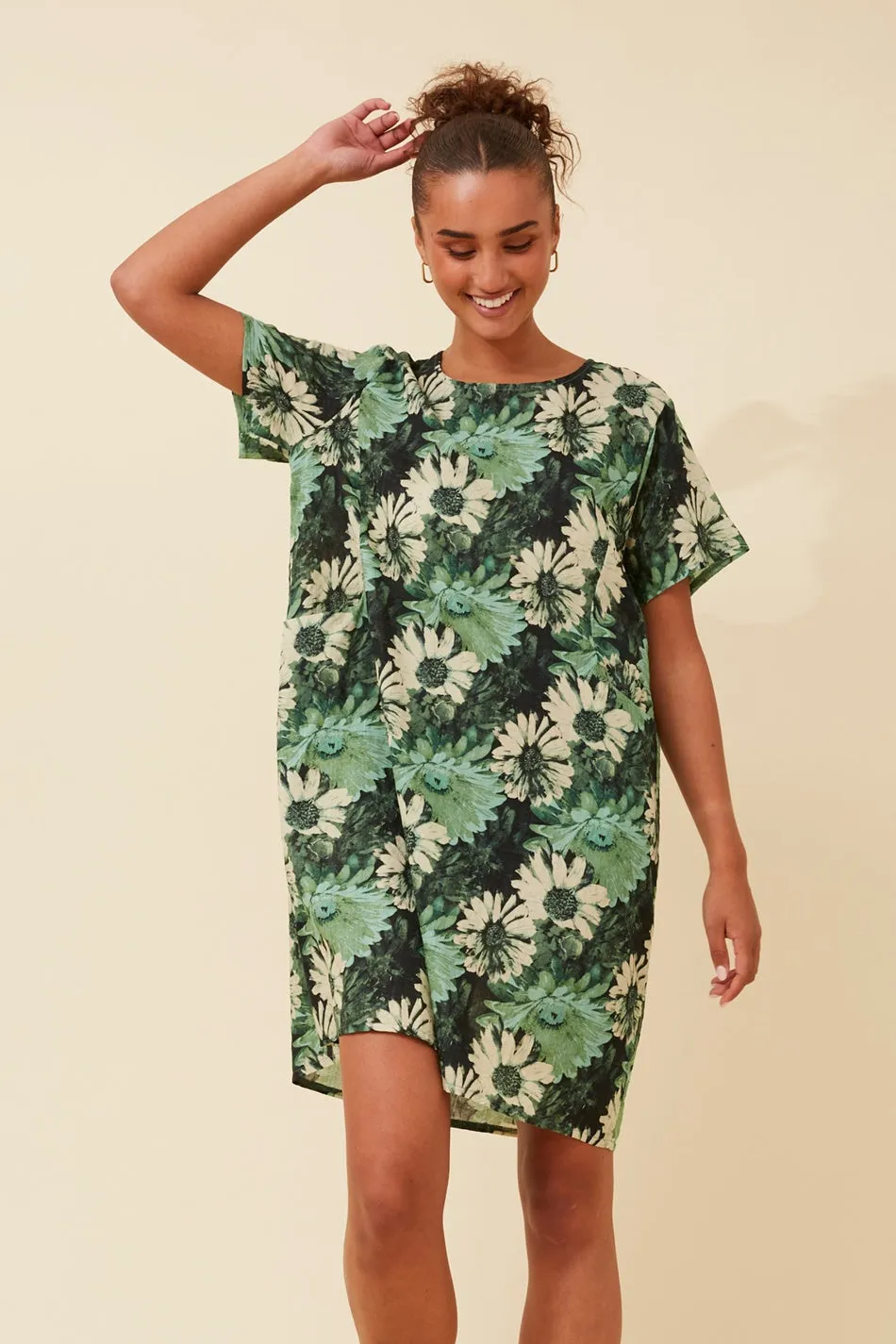 VINE FLORAL SHORT DRESS