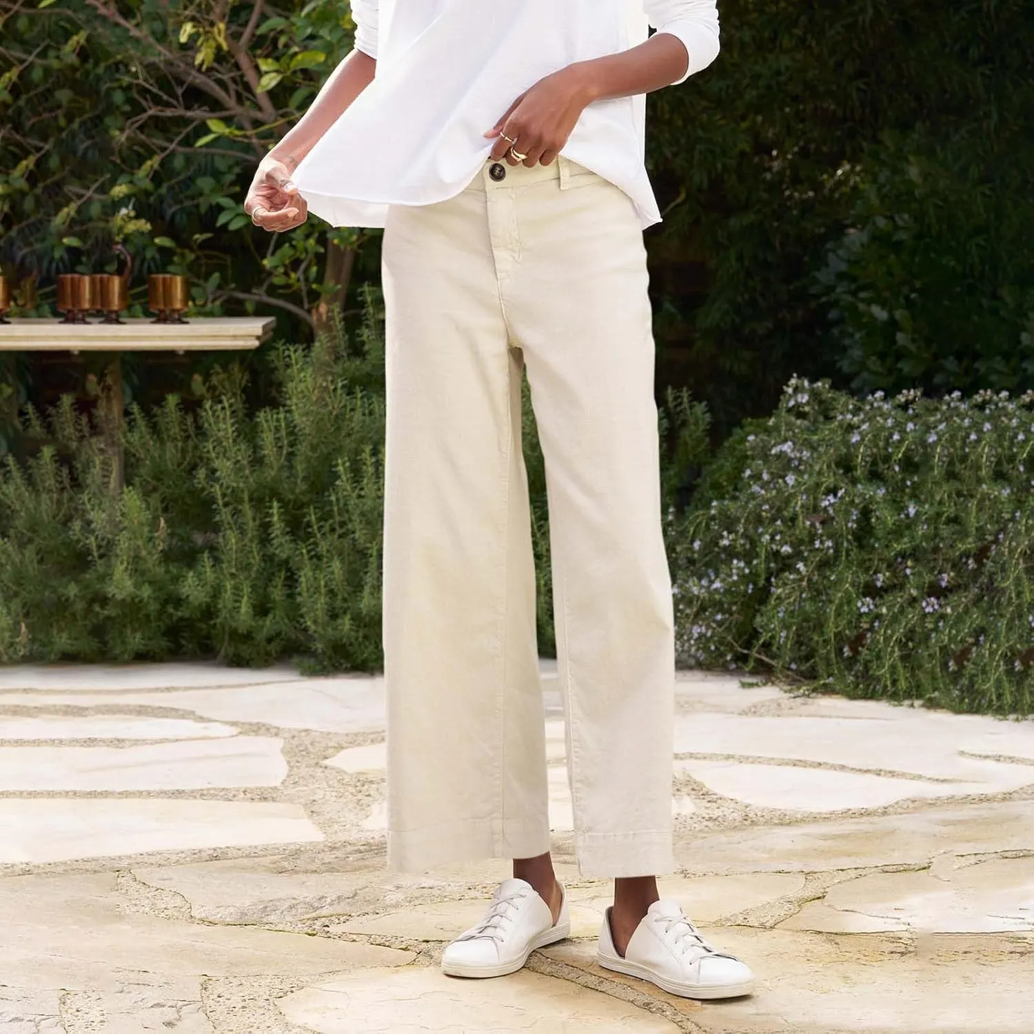 Wide Leg Cropped Pants for Women Linen Trousers for Woman Boho Pant Trendy Summer Work Pants for Women 2025