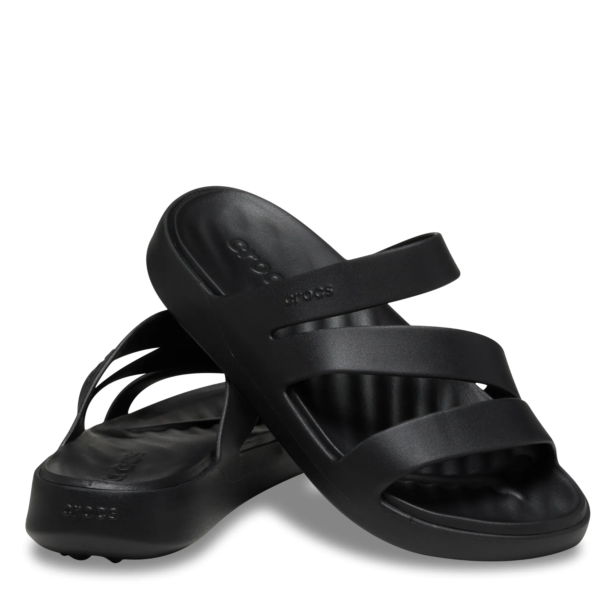 Womens Crocs Black Getaway Strappy Sandals