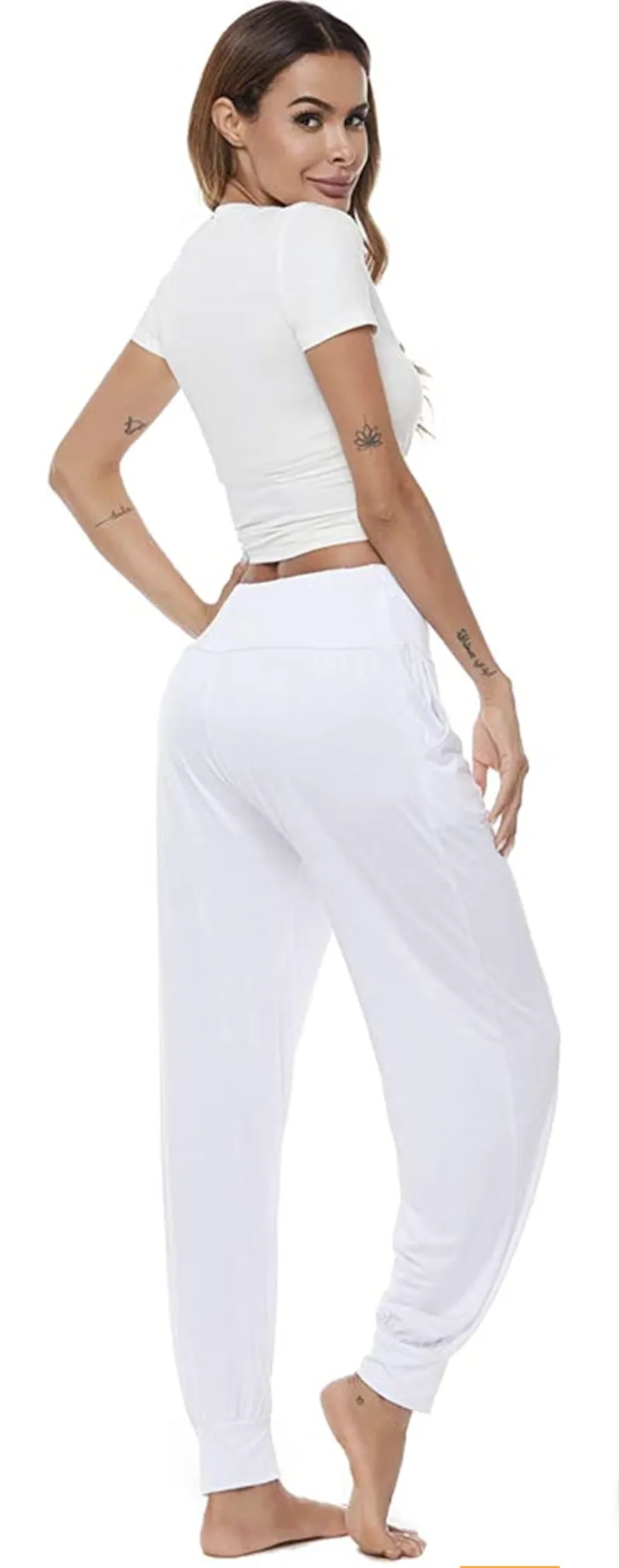 Women's Large Geode Harem Pants in 'Olive Branch'