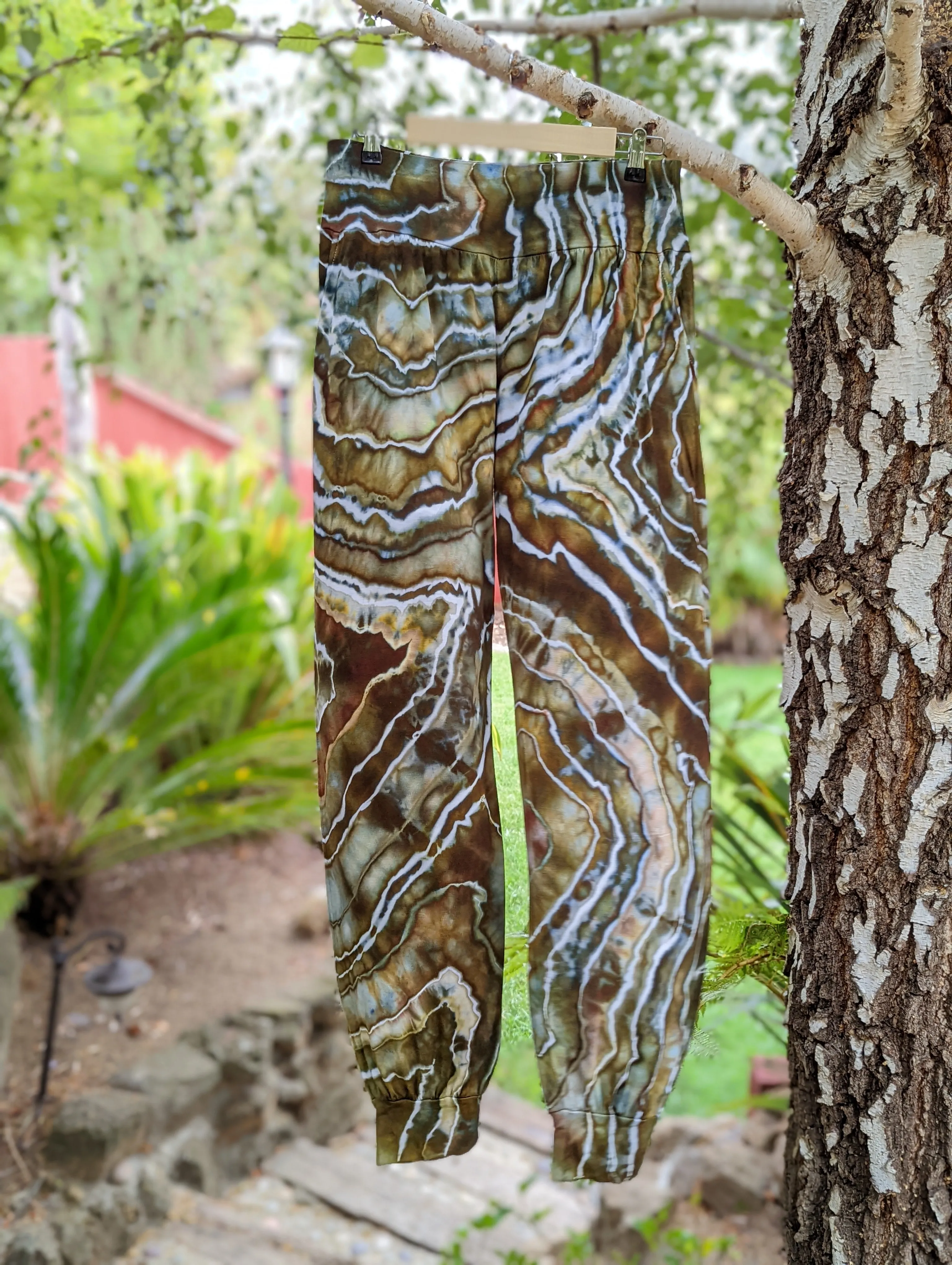 Women's Large Geode Harem Pants in 'Olive Branch'