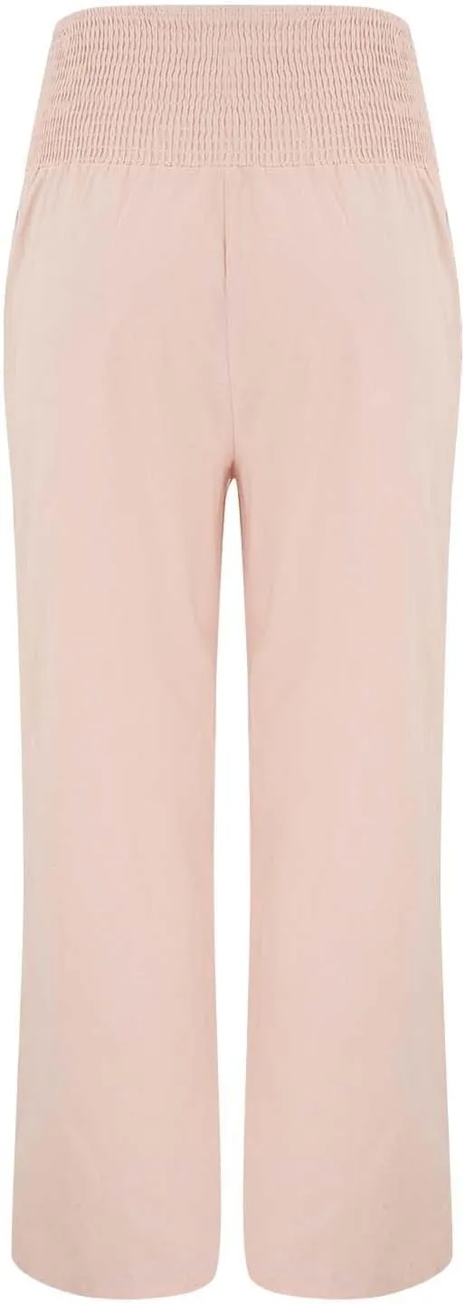 Womens Plaid Pants Women's Linen Summer Solid Color Palazzo Pants Flowy Wide Leg High Waist Comfy White Gauze