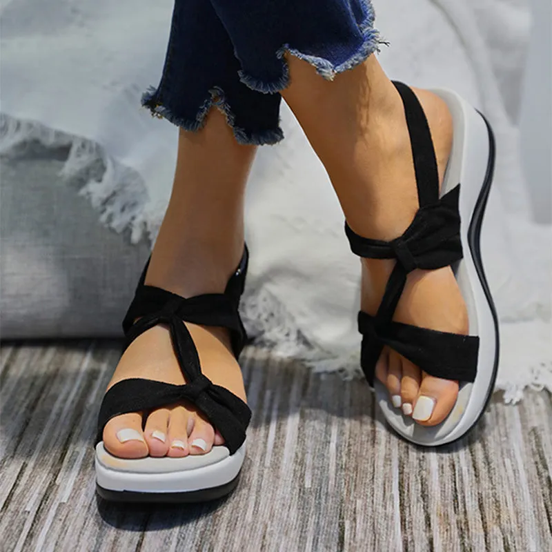 Women's Plain Fishmouth Platform Sandals