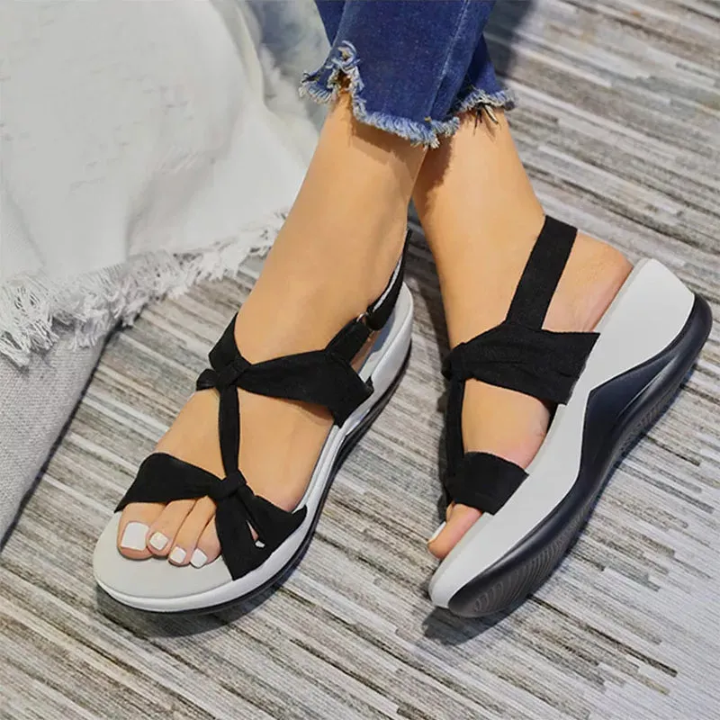 Women's Plain Fishmouth Platform Sandals