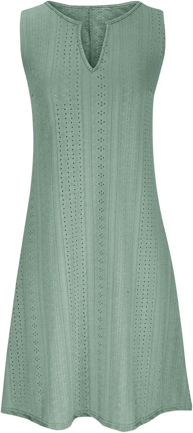 Womens Summer Casual Sundresses Solid Boho Maxi Dresses Tank Dress Vest Sling Dress Vacation Mini Dress