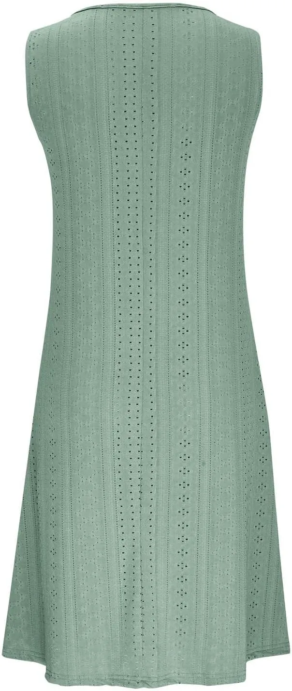 Womens Summer Casual Sundresses Solid Boho Maxi Dresses Tank Dress Vest Sling Dress Vacation Mini Dress